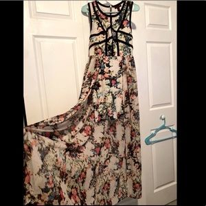 Floral Dress w/ Matching Sheer Overlay